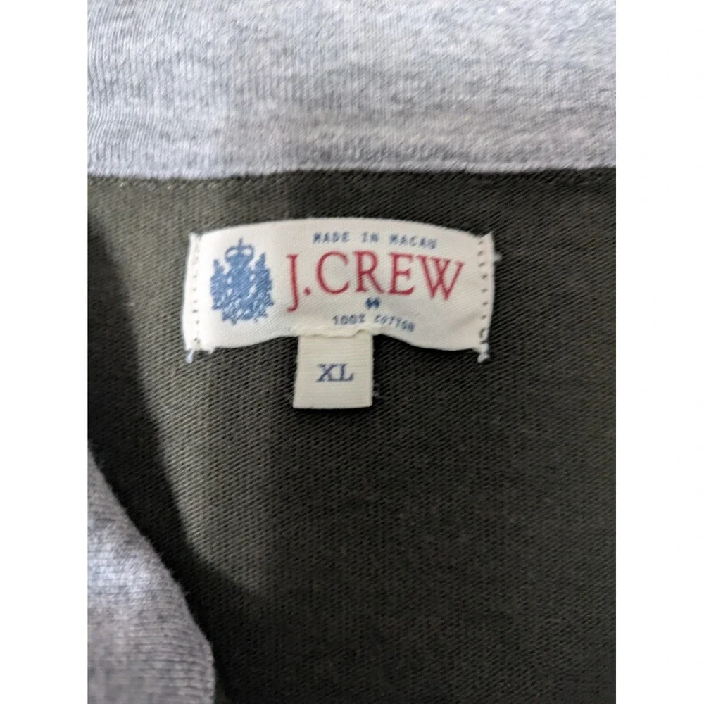 J Crew Sweater Men XL Olive Green Solid Quarter Zip Pullover‎ Preppy Casual